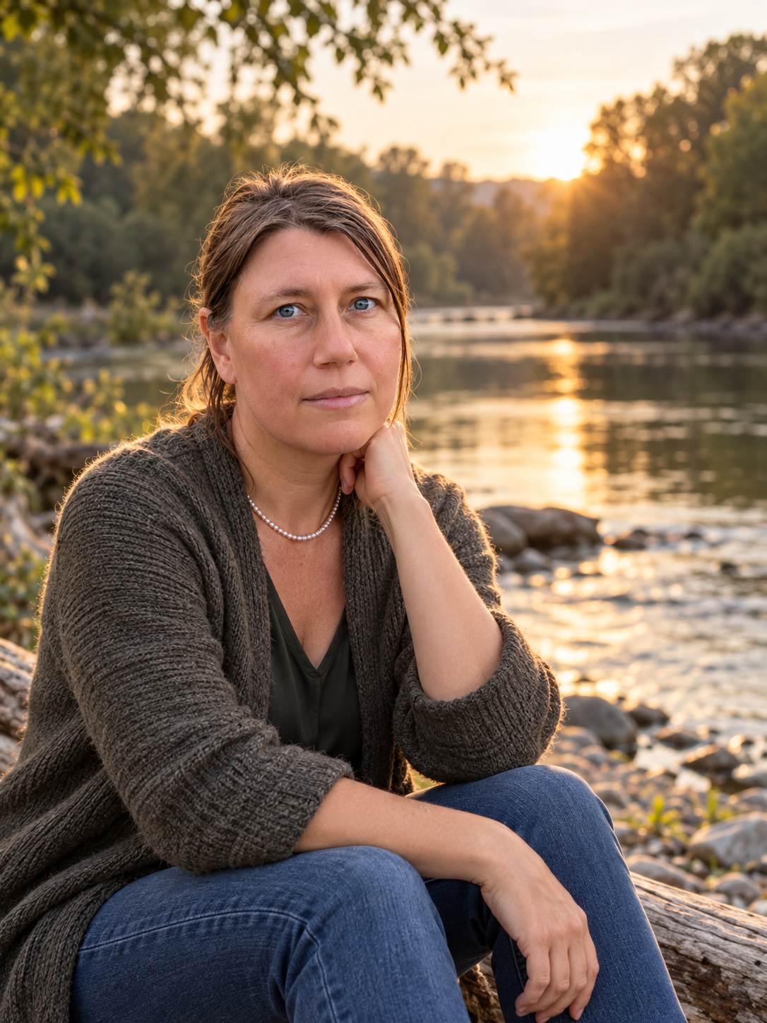 Dr. Nora Scholz an einem Flussufer